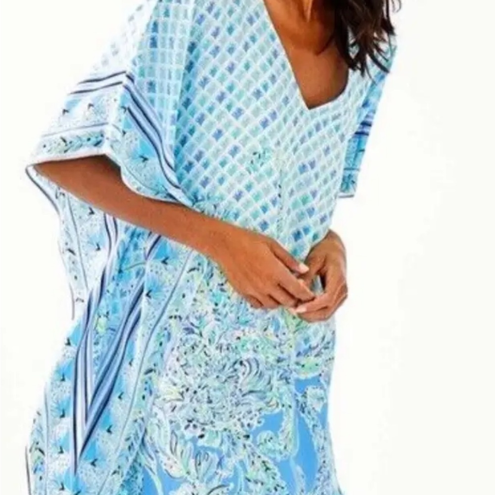 Lilly Pulitzer 2pc Linda Marie Silk Caftan Dress Size XXSX